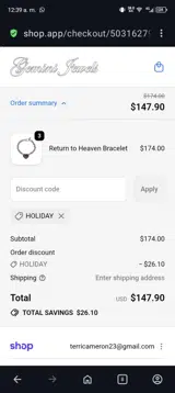 Gemini Jewels coupon verification screenshot
