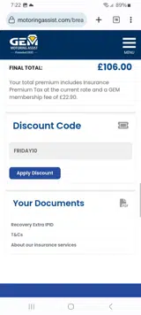 Friday10 coupon verification screenshot