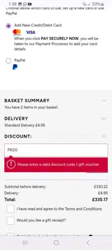 FRI20 coupon verification screenshot