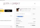 Gems and Juniper coupon verification screenshot