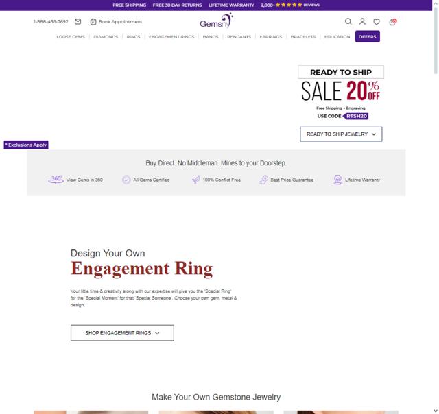 GemsNY checkout page showing GemsNY coupon code box | Screenshot taken by SimplyCodes community member on Jun 8, 2024