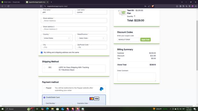 GeneFood checkout page showing GeneFood discount code box | Screenshot taken by SimplyCodes community member on Feb 10, 2025