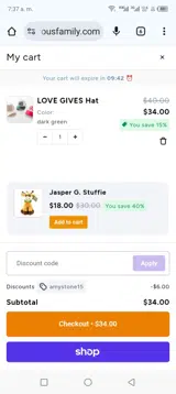 Generous Family coupon verification screenshot