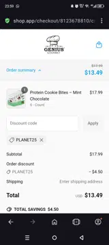 PLANET25 coupon verification screenshot