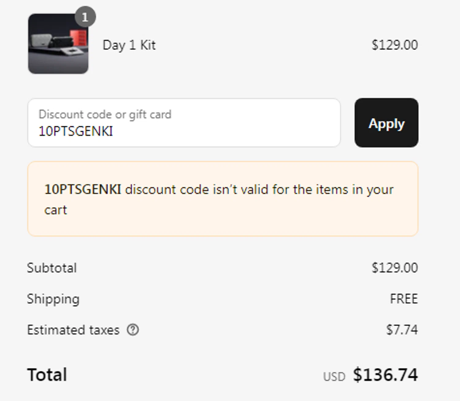 GENKI promo code screenshot showing code 10PTSGENKI applied at GENKI checkout page. Uploaded by SimplyCodes community member WiseSeeker9794 on Jul 28, 2025