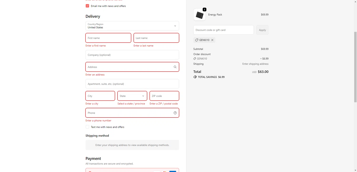 GENKI promo code screenshot showing code GENKI10 applied at GENKI checkout page. Uploaded by SimplyCodes community member SwiftCurator4059 on Feb 1, 2026