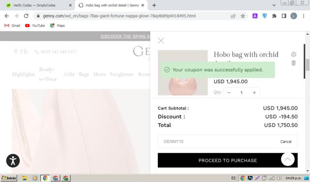 Genny checkout page showing Genny promo code box | Screenshot taken by SimplyCodes community member on Mar 16, 2025