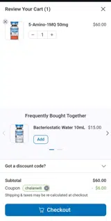 Genpeptide Research coupon verification screenshot