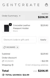 MUWA10 coupon verification screenshot