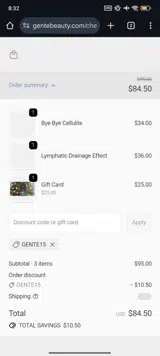 gente15 coupon verification screenshot