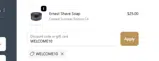 WELCOME10 coupon verification screenshot