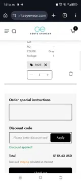 PA25 coupon verification screenshot