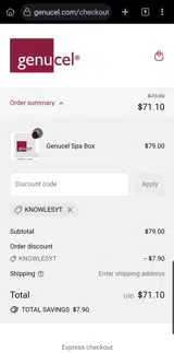 KNOWLESYT coupon verification screenshot