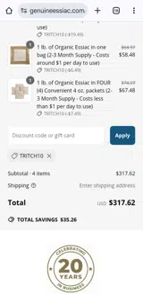 TRITCH10 coupon verification screenshot