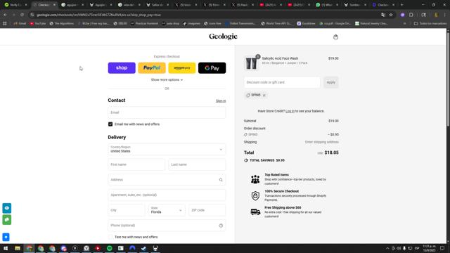 Geologie checkout page showing Geologie discount code box | Screenshot taken by SimplyCodes community member on Sep 14, 2025