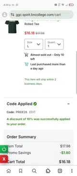 Georgia Gwinnett Grizzlies coupon verification screenshot