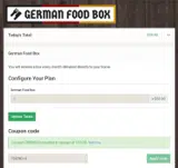 German Food Box coupon verification screenshot