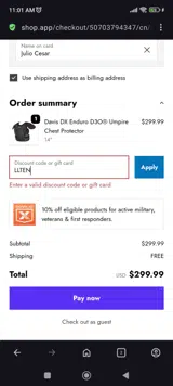 Gerry Davis Sports coupon verification screenshot