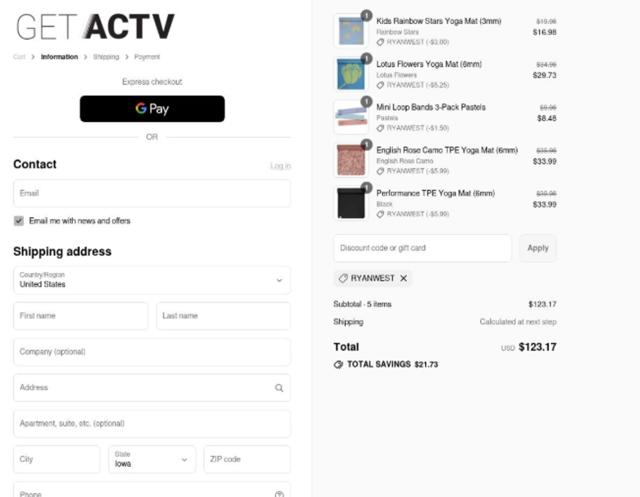GetACTV checkout page showing GetACTV coupon code box | Screenshot taken by SimplyCodes community member on Sep 6, 2025