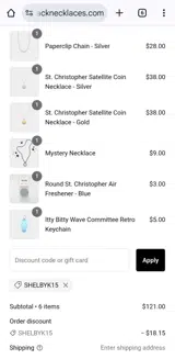 SHELBYK15 coupon verification screenshot