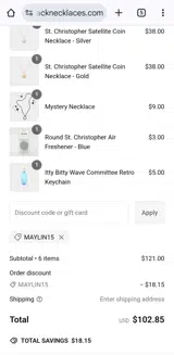MAYLIN15 coupon verification screenshot