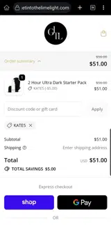KATE5 coupon verification screenshot