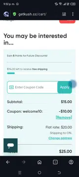 Get Kush coupon verification screenshot