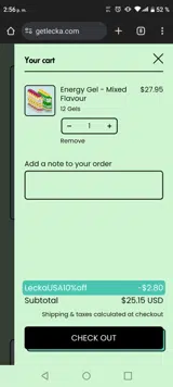 LeckaUSA10%off coupon verification screenshot