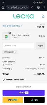 TONIGHT coupon verification screenshot