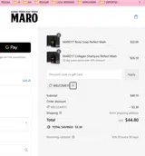 MARO coupon verification screenshot