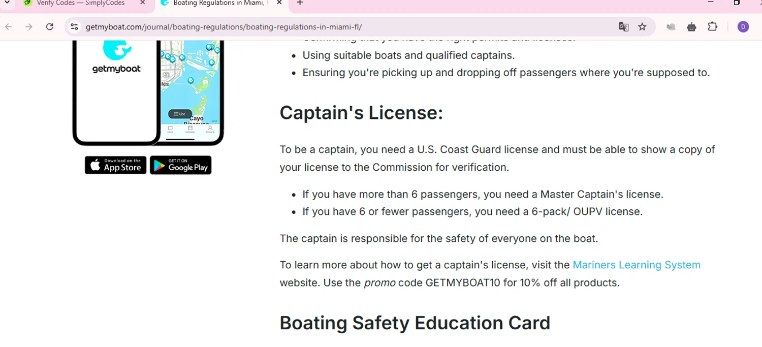 GetMyBoat checkout page showing GetMyBoat promo code box | Screenshot taken by SimplyCodes community member on Mar 31, 2025