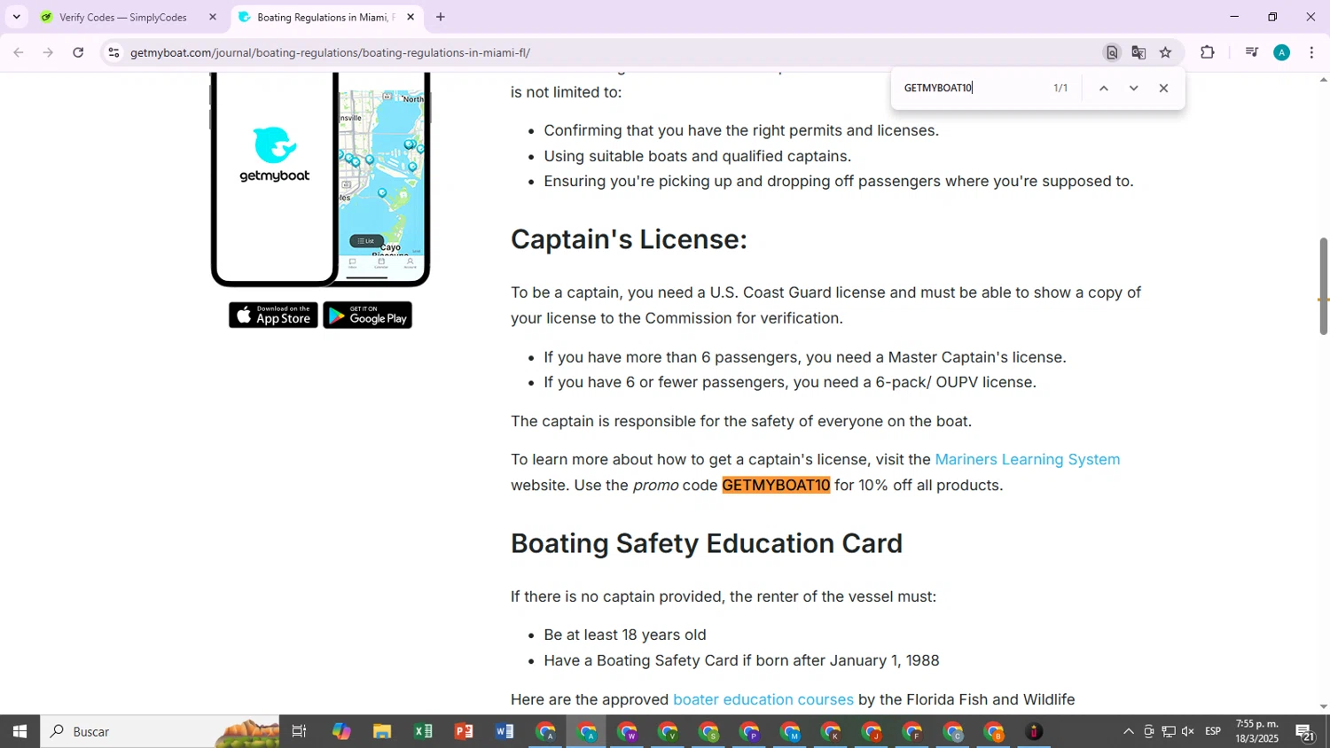 GetMyBoat checkout page showing GetMyBoat promo code box | Screenshot taken by SimplyCodes community member on Mar 18, 2025