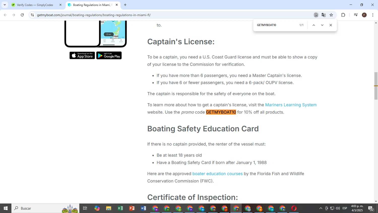 GetMyBoat checkout page showing GetMyBoat promo code box | Screenshot taken by SimplyCodes community member on Mar 4, 2025