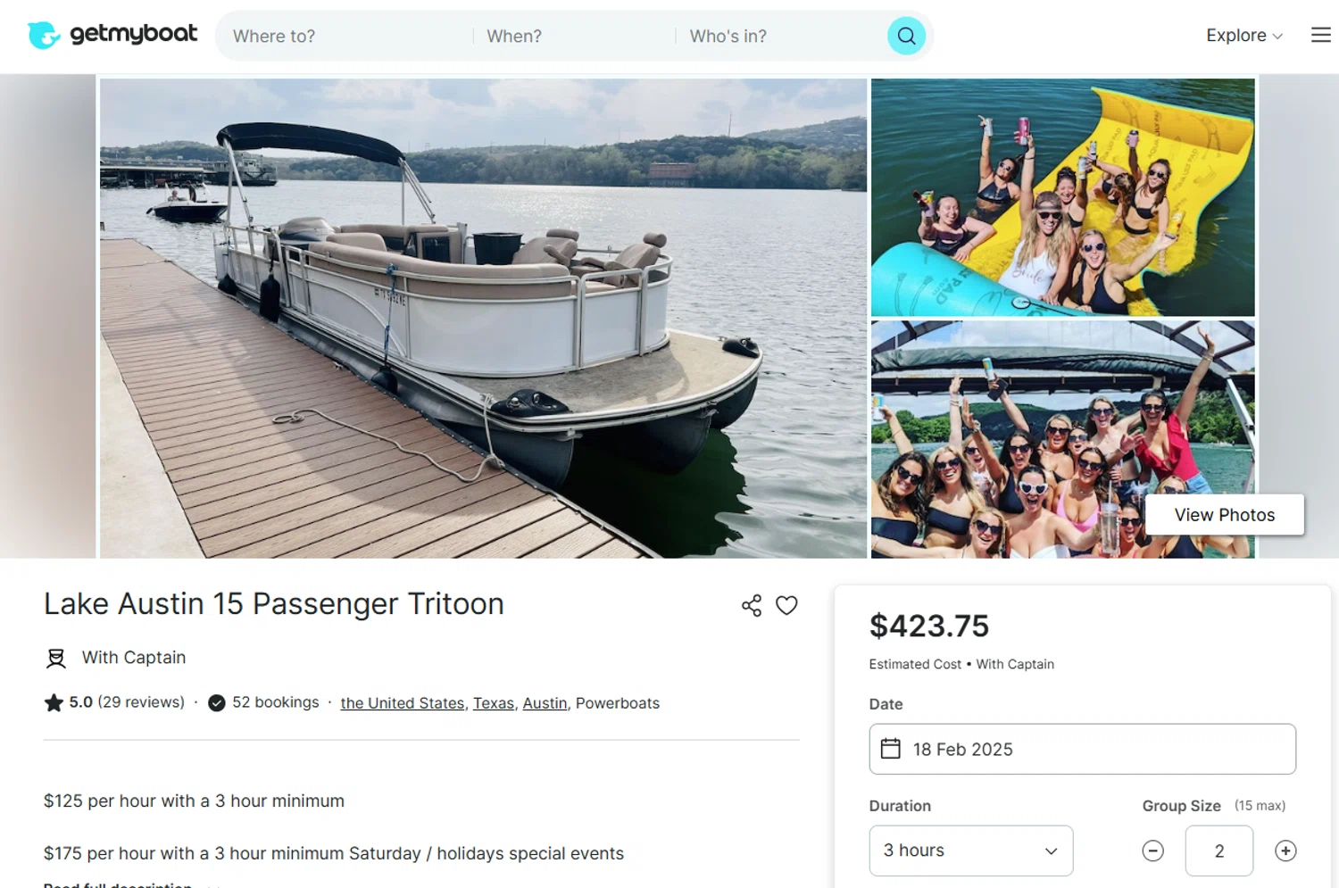 GetMyBoat promo code screenshot showing code GETMYBOAT applied at GetMyBoat checkout page. Uploaded by SimplyCodes community member CashTracker4266 on Feb 17, 2025