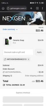AnthonyBarranco10 coupon verification screenshot