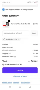 BOBBYHOLTS10 coupon verification screenshot
