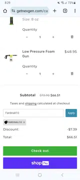 Fardinali10 coupon verification screenshot
