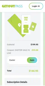 Easter coupon verification screenshot