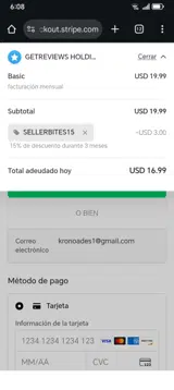 SELLERBITES15 coupon verification screenshot