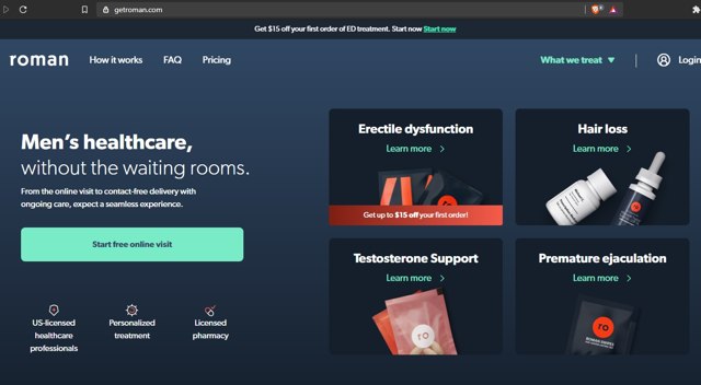 Roman checkout page showing Roman promo code box | Screenshot taken by SimplyCodes community member on Feb 21, 2021