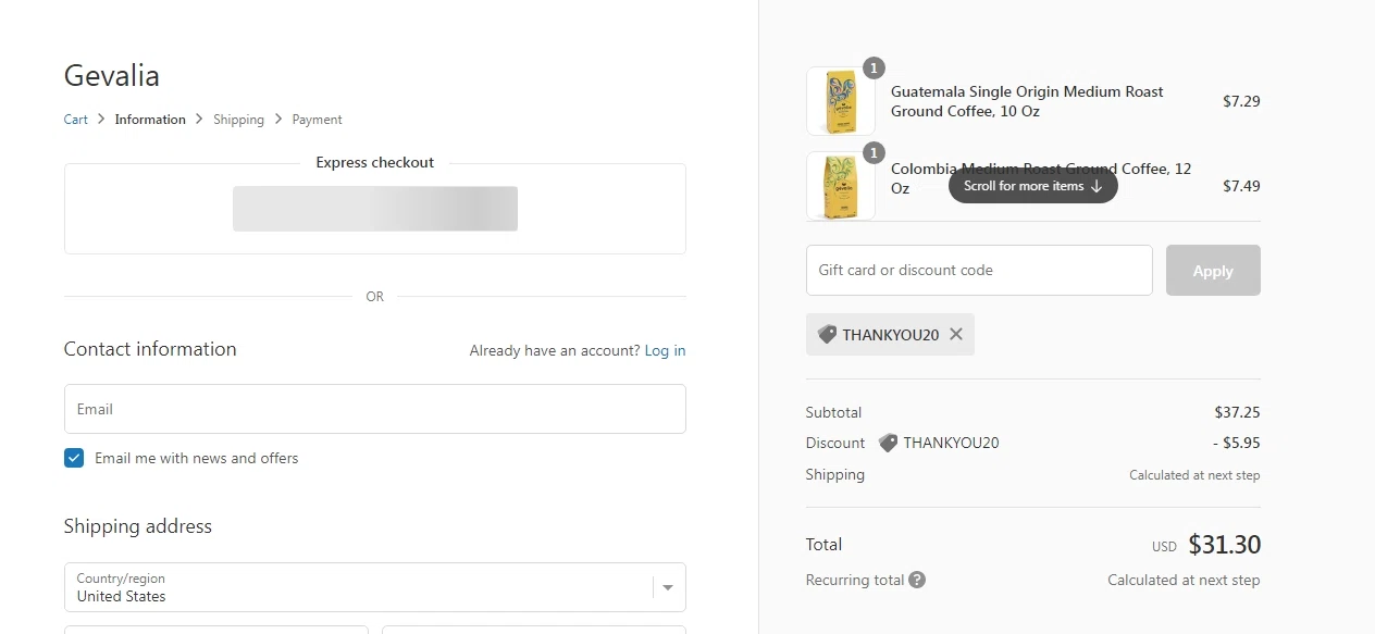 Gevalia checkout page showing Gevalia promo code box | Screenshot taken by SimplyCodes community member on Jul 21, 2022