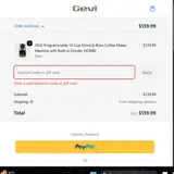 GV10 coupon verification screenshot