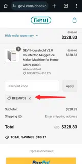 BFEMP03 coupon verification screenshot