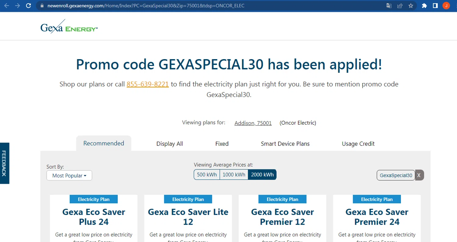 Gexa Energy Promo Codes 45 Off July 2024