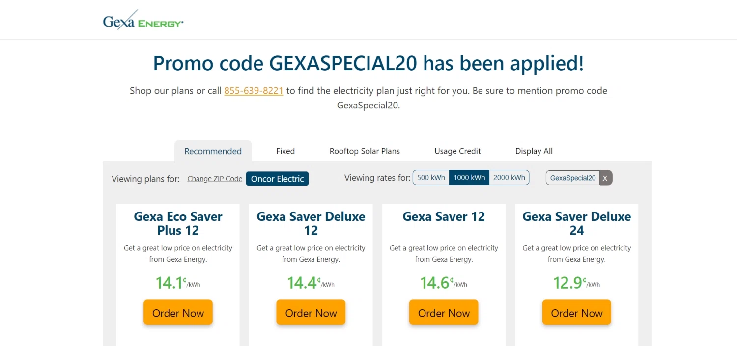 Gexa Energy Promo Codes 45 Off October 2024