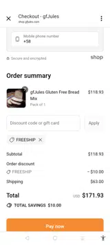 FREESHIP coupon verification screenshot