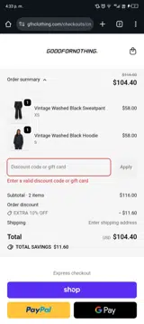 HNY20 coupon verification screenshot