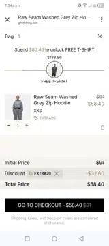 Extra20 coupon verification screenshot