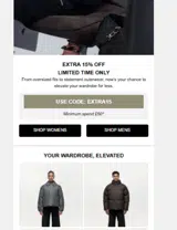 EXTRA15 coupon verification screenshot