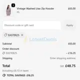 EASTER25 coupon verification screenshot